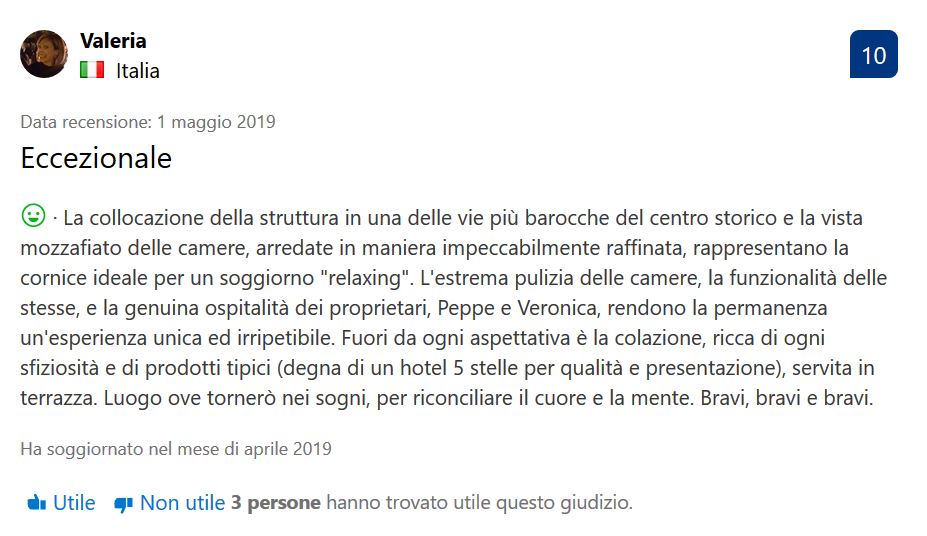 recensione booking ad Evoca